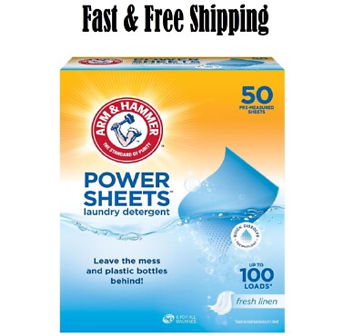 Arm & Hammer Power Sheets Laundry Detergent, Fresh Linen 50ct