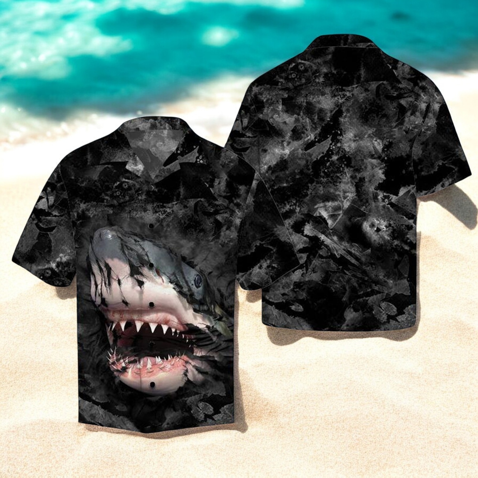 Stylish Amazing Shark Print Hawaiian Shirt for Men and Women