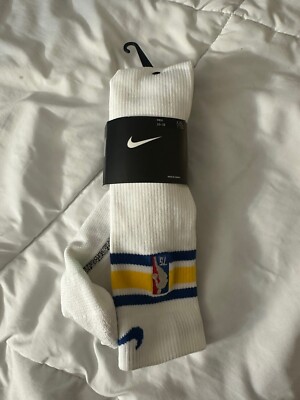 Nike NBA 75th Warriors Elite City Edition Crew Socks DC8834-100 Men s XXL  AA
