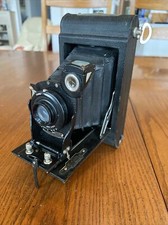 Vtg Antique Conley No 2 All Black Folding Camera Wollensak Lens Good Condition