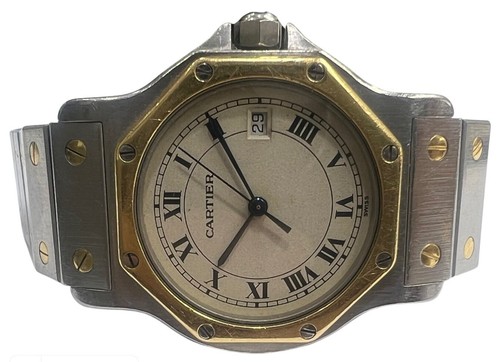 Cartier SANTOS RONDE OTTAGONALE Ref.187902 GOLD \u0026 Steel orologio da polso  Donna | eBay