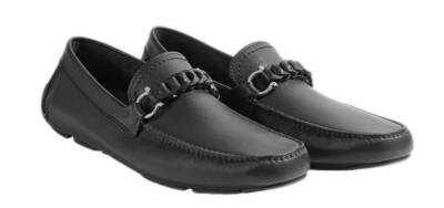 New Salvatore Ferragamo STUART Black Leather Men Drivers  display picture 3