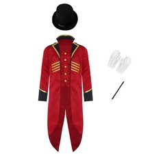 DE iEFiEL Steampunk Mantel Jungen Mittelalter Gothic Gehrock Jacke Frack Hut Set