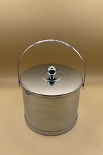 Vintage Atapco Ice Bucket Chrome Mid Century Modern Retro Barware Made In USA