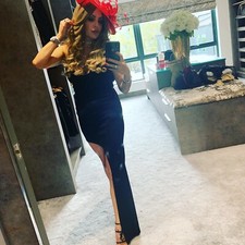 VERSUS VERSACE BLACK ASYMMETRIC EVENING COCKTAIL DRESS XS 6 WORN ONCE £450