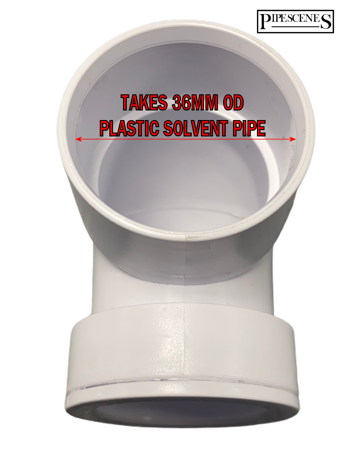 32mm Chrome Pipe to 36mm Solvent Weld Glued Pipe Waste Pipe 1 1/4