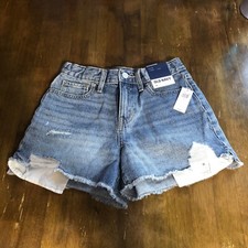 Old Navy Girls High Rise Denim Shorts Adjustable Waist Youth Size 12