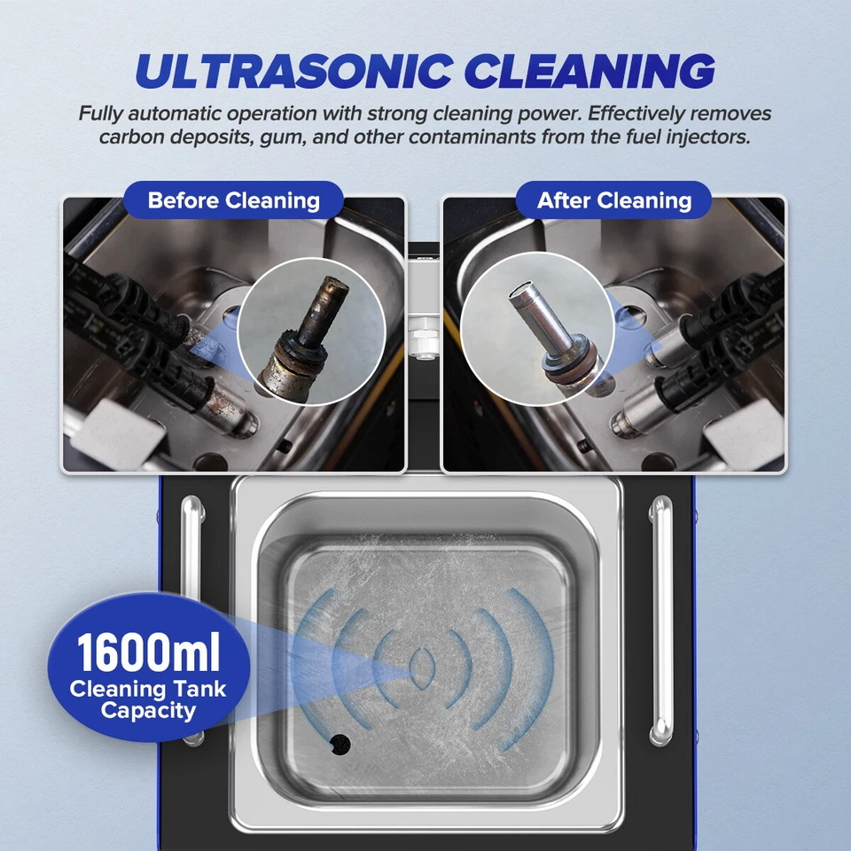 GDI Fuel Injector Cleaner Tester Ultrasonic Cleaning Machine For FSI EFI MPI TSI - Image 3 of 4