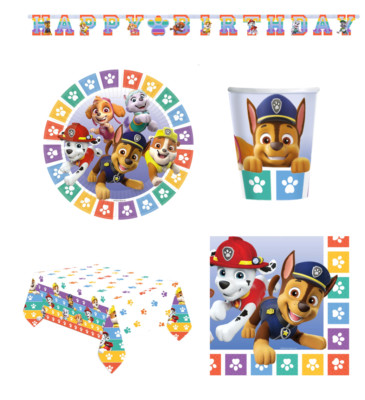 Paw Patrol Party Tableware/Decorations, Plates/Napkins/Cups/Tablecloth Supplies