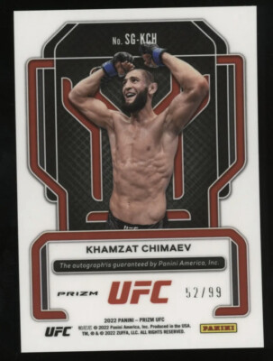 2022 Panini Red Prizm UFC Khamzat Chimaev Signed AUTO 52/99 FIRST