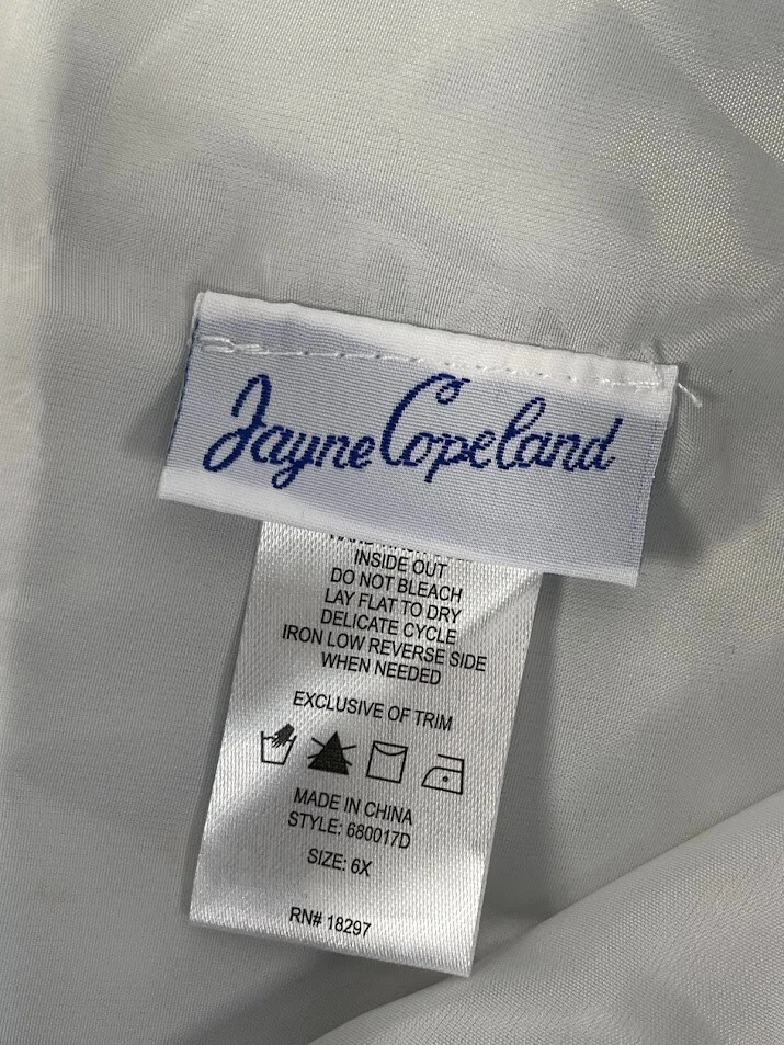 Vestido de novia de fiesta Jayne Copeland para niñas blanco azul talla 6X Foto 3 de 4