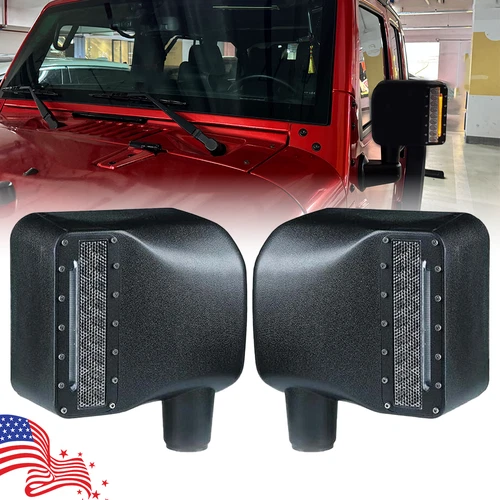 For 2007-2018 Jeep Wrangler JK JKU LED Side Mirror Lights w/ White&Amber Marker