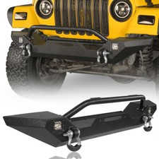 Fit 1997-2006 Jeep Wrangler Tj Texture Front Bumper W Winch Plate Led Lights Fit 1997-2006 Jeep Wrangler Tj Texture Front Bumper W Winch Plate Led Lights