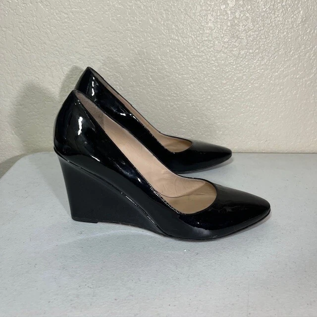 Zapatos de tacón de cuña Aquatalia para mujer 9,5 charol negro Foto 2 de 4