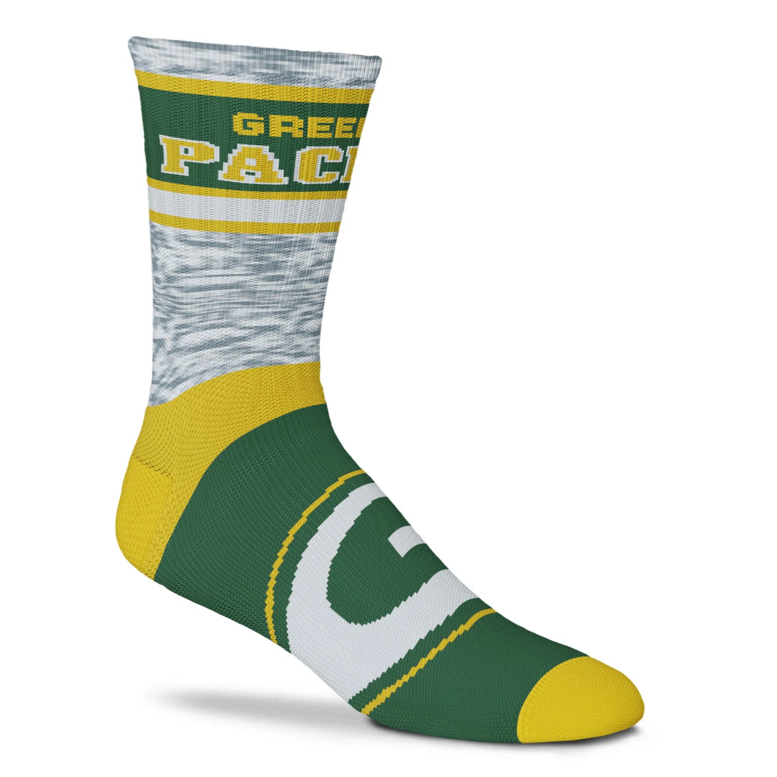 NEW Green Bay Packers Double Deuce Gray Knit Crew Socks 2 Sizes Available football