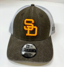 San Diego Padres MLB NE 1980 Cooperstown Trucker Snapback Hat Brown/Gold