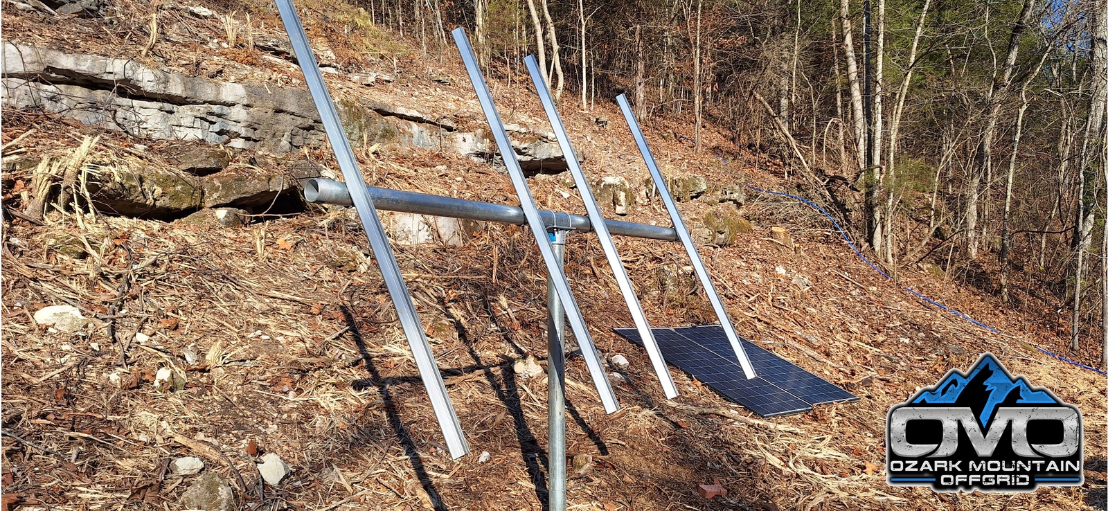 Adjustable Solar Panel 3" Pole Mount - 4x Solar Panels (With Modules) 1440 Watt