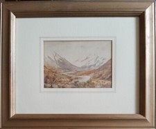 LLOYD COX "MOUNTAIN PASS - MORNING MIST" ACQUERELLO ORIGINALE, METÀ XIX secolo