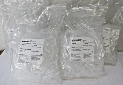 Lot Of 4 VWR Micro Centrifuge tubes No Cap 2 ML 500/pk 525-1149 2000 Pcs