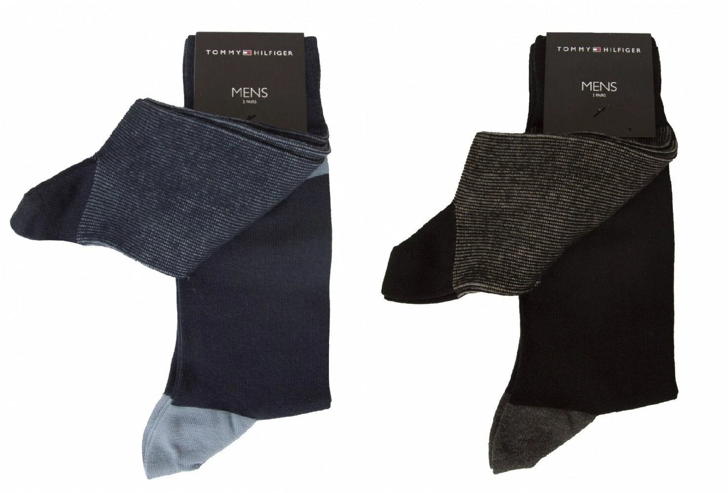 TH TOMMY HILFIGER men's socks 2 pairs of assorted cotton low trunk socks article