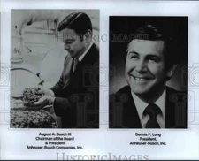 1980 Press Photo August A Busch III, Chairman & Dennis P Long, Pres of Anheuser