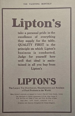 Lipton's World's Largest Tea & Food Producers London Eng Antique Print Ad 1920