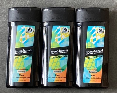 26,40 /Liter- Bruno Banani Man Limited Edition Summer 3x 250ml Shower Gel, neu