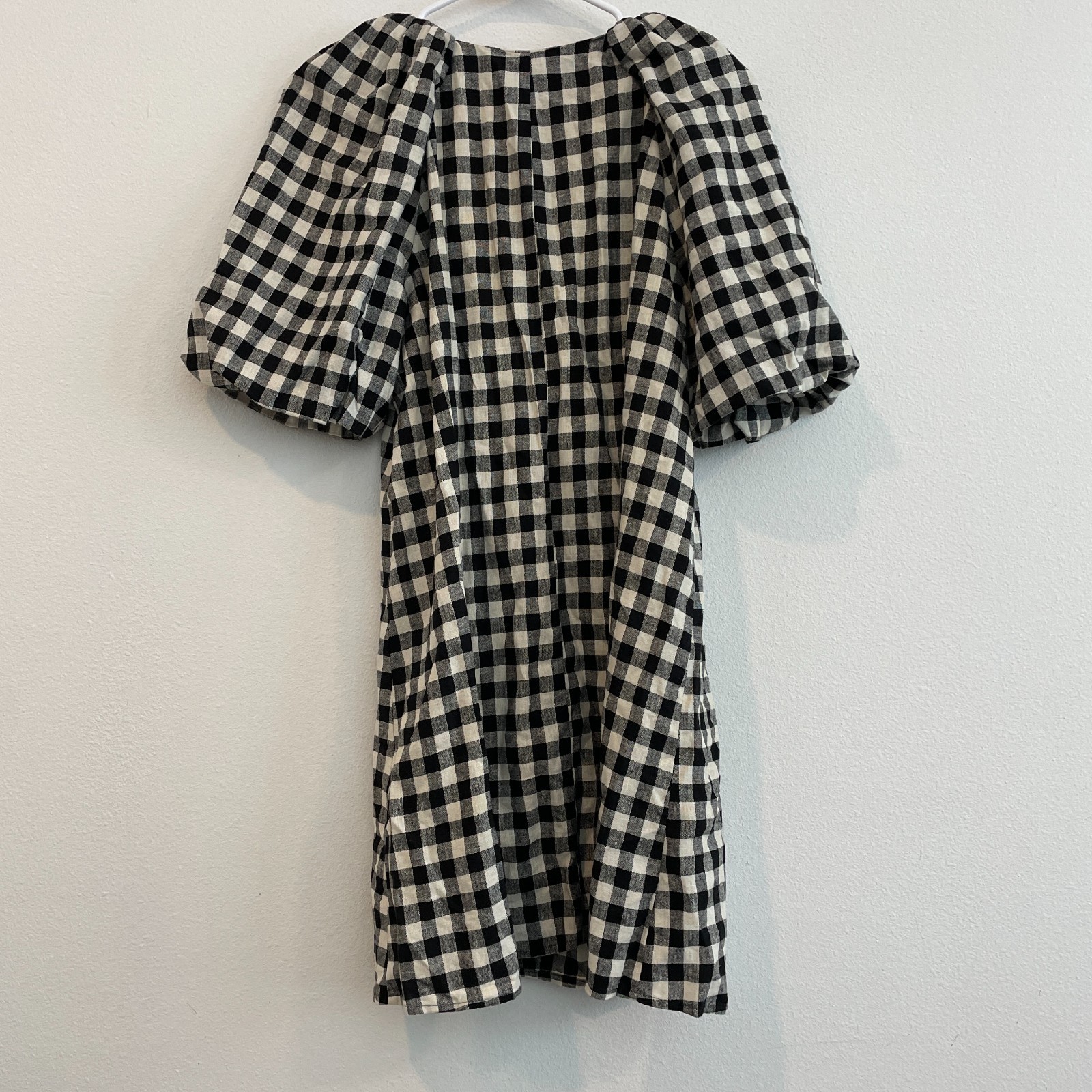 Zara Dress Women S Gingham Puff Sleeve Button Cottagecore Picnic Mini Buttons thumbnail 2