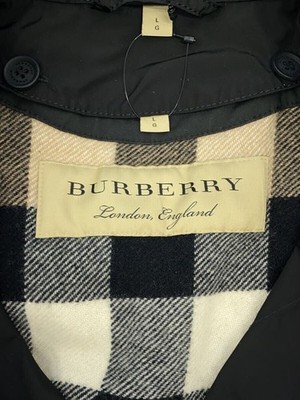 BURBERRY LONDON Military Jacket Inner Check L Black Plain