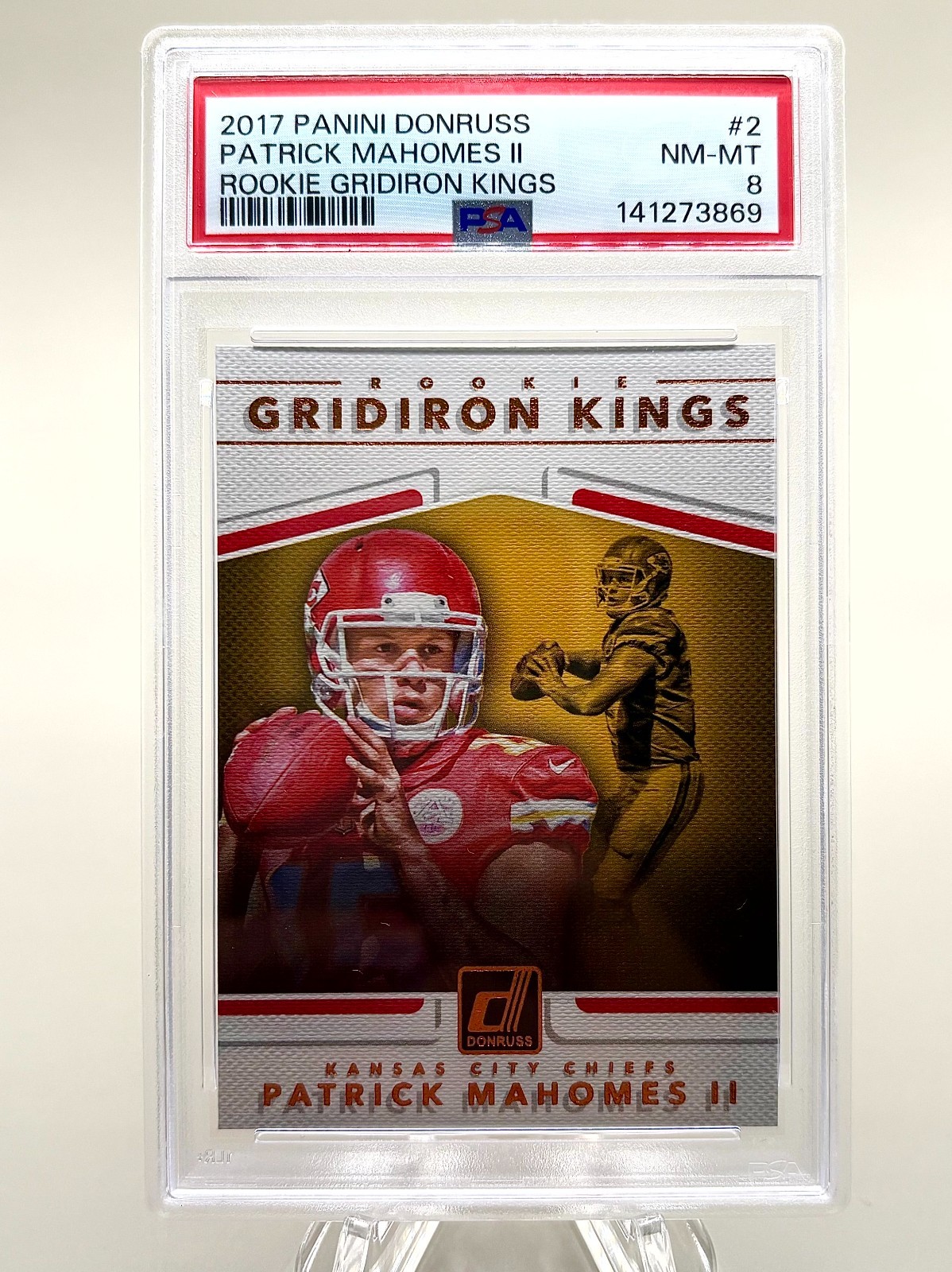 ‼️2017 Panini Donruss - Patrick Mahomes II Rookie Gridiron Kings #2 PSA 8 (RC) view 1