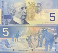 Canada 5 Dollars 2002 / 2001 P 101a UNC