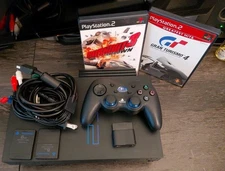 Sony PlayStation 2 Fat Console Two Memory Cards N Games One Logitech Controller 