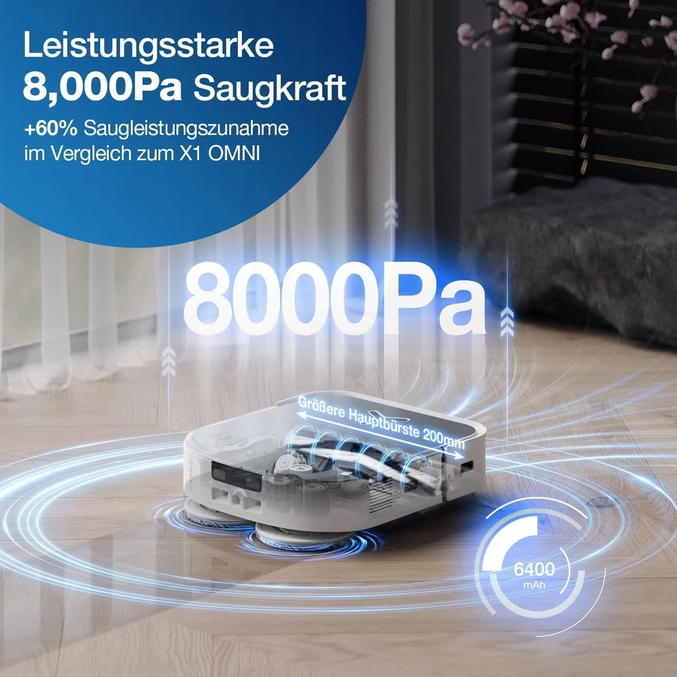 ECOVACS DEEBOT X5 OMNI Saugroboter Wischroboter mit Station Weiß Gebraucht R1023 - Bild 2 von 4