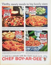 Chef Boy-Ar-Dee Spaghetti Ravioli Lasagna Meatball Stew Family Vtg Mag Print Ad