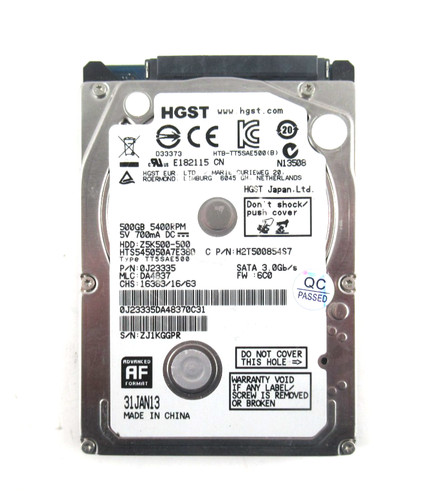 500GB SATA-2 2,5" 7mm 5400RPM 3Gb/s HDD - HTS545050A7E380