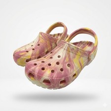 Crocs Classic Glow Marbled Clog Kids Size J6 Daylily Multi NWT 210718-78S