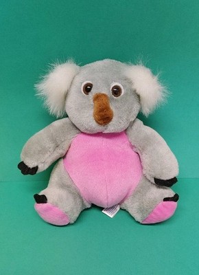 TonyToy Koala Bear Plush Pink Gray Faux Fur Ears 7'' Stuffed Animal
