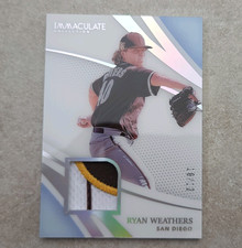Panini 2021 Immaculate Ryan Weathers Padres Yankees 3 Color Patch 10/12 RC MLB