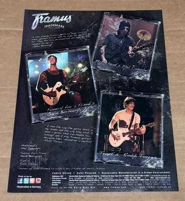 ROBB TORRES / PHIL CAMPBELL / GAVIN BURROUGH - FRAMUS GUITARS - 2011 Print Ad