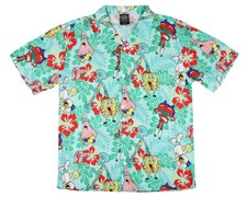 SpongeBob Squarepants 3D Hawaiian Shirt Floral Patrick Star Aloha Button Up Men