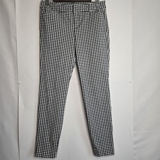 Old Navy Pixie Mid Rise Women's Sz 6 Black plaid skinny ankle secret slim pocket