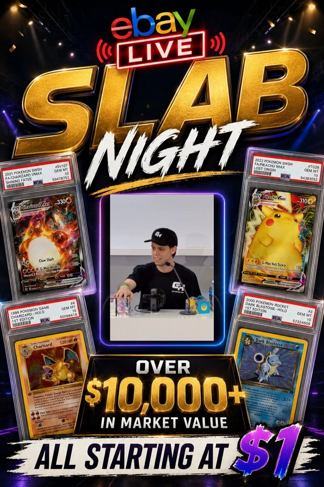 🔥$10,000+ OF POKEMON SLABS - $1 STARTS 🔥