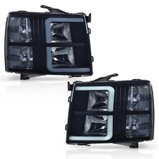 LED DRL Headlights Smoky Black w/o Bulb for Silverado 1500 07-13 HD07-14 Not07