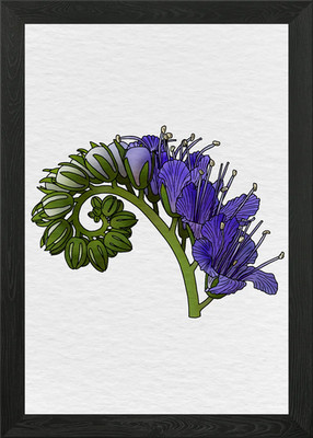 Gerahmtes Wandbild Poster Leinwanddruck Bild lockige blaue Raupe