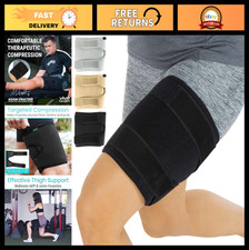 Adjustable Thigh Brace Compression Sleeve - Support for Hamstring, Quad, Groin P