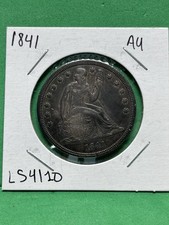 Pièce de monnaie Liberté assise dollar brut AU 1841 date précoce excellente patine