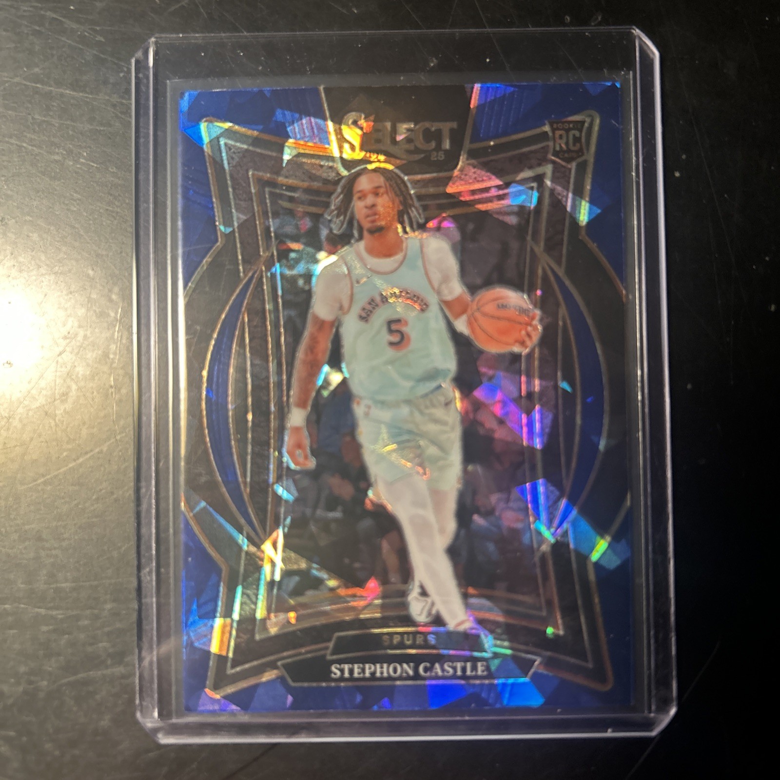 2024-25 Panini Select - Concourse Stephon Castle #72 Blue Cracked Ice Prizm (RC)