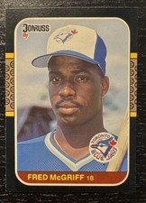 1987 Donruss Baseball Fred McGriff Rookie Crime Dog Toronto Blue Jays #621