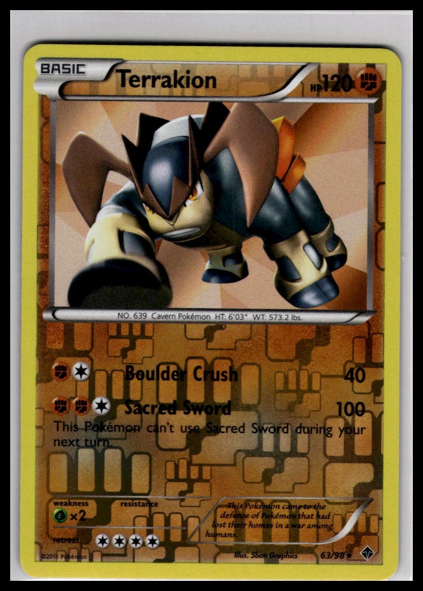 NM Terrakion Reverse Holo 63/113 | Pokemon Legendary Treasures