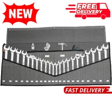 26Pocket Heavy-Duty Canvas Roll-Up Tool Organizer for Mechanics (Tools Excluded)